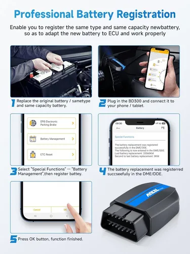 Miniatura 2 de ANCEL Escáner Bluetooth OBD2 BD300, lector de código de sistema completo y herramienta de diagnóstico para BMW con servicio de registro de batería