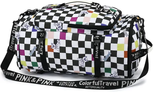 Miniatura 9 de Kalesi Bolsa de lona para gimnasio, 4 vías, impermeable, con compartimento para zapatos, para viajes, deporte, senderismo, laptop