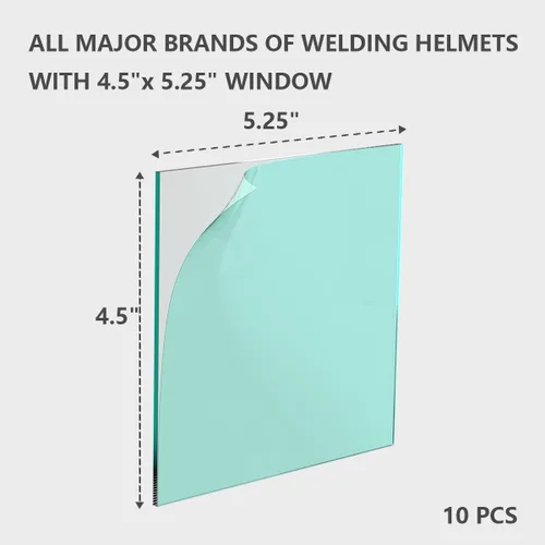 Miniatura 2 de Lente de cubierta de casco de soldadura de 4.5 x 5.25 pulgadas, 10 fundas de lente transparentes de repuesto para casco de soldadura