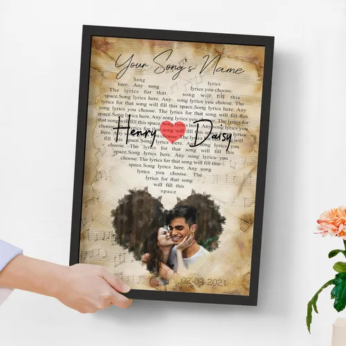 Miniatura 5 de H-DEWALL Póster personalizado de letras de canciones, regalos románticos para él, artista de canción, póster personalizado, música, crea fotos, tu