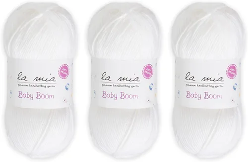 Miniatura 45 de 1 madeja La Mia Baby Boom, hilo acrílico 100% antipilling para tejer y ganchillo para tejer y ganchillo, 3.53 oz (3.5 onzas) / 820.2 ft