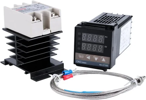 Miniatura 10 de REX-C100 Digital RKC PID Thermostat Temperature Controller Digital 240V REX-C100＋K Thermocouple Probe＋Heat Sink＋40A SSR(3pcs)