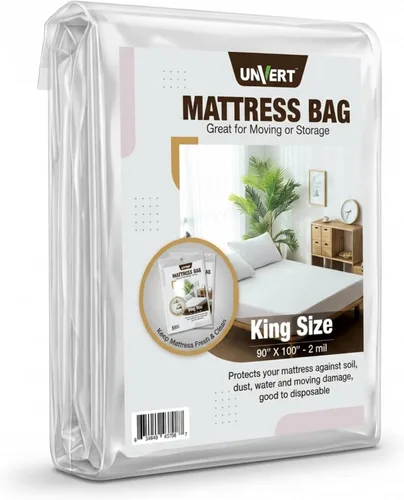 Miniatura 9 de Bolsa protectora de colchón impermeable Queen para mudanza y almacenamiento, resistente de 0.079 in (90 x 100 pulgadas), fabricada en Estados