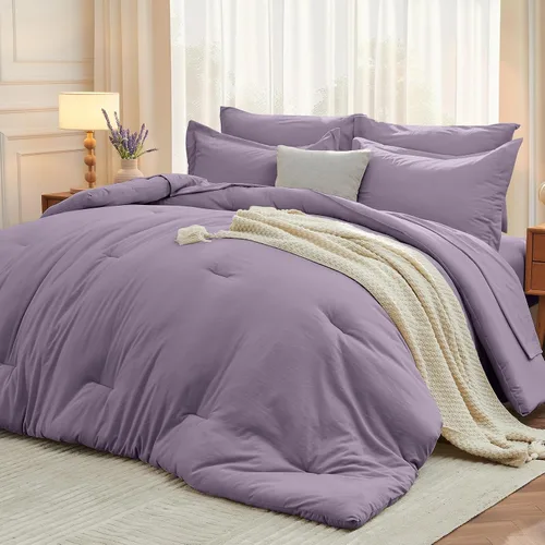 Miniatura 49 de MUXHOMO Juego de edredón de 5 piezas Twin XL, cama suave en una bolsa tamaño Twin XL, juego de ropa de cama para todas las estaciones con edredón