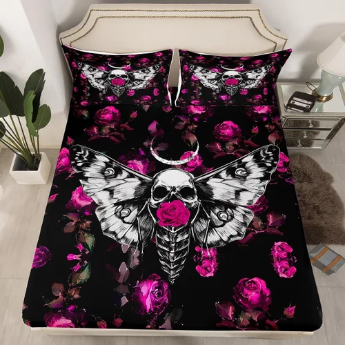 Miniatura 8 de Erosebridal Juego de sábanas bajeras de rosas rojas y leopardo, tamaño individual, diseño de animales africanos salvajes, diseño de plantas