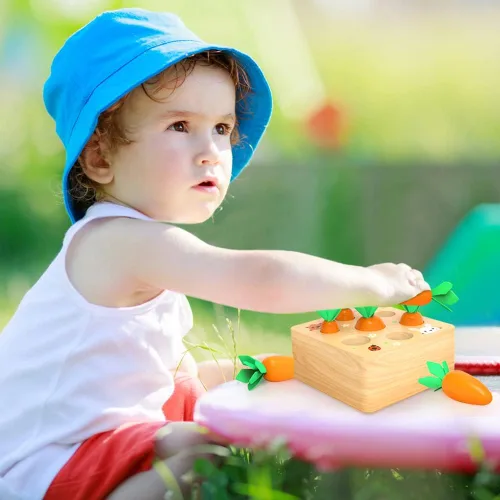 Miniatura 6 de Wdmiya Juguetes Montessori para niños de 1 año, juguetes de madera de desarrollo con rompecabezas de clasificación y emparejamiento de formas, juego