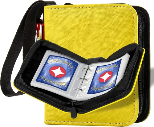 Miniatura 11 de GEAoffice Carpeta de tarjetas de bolsillo de tamaño mini, álbumes coleccionables súper ligeros y pequeños para 80 tarjetas, 1 carpeta de carga