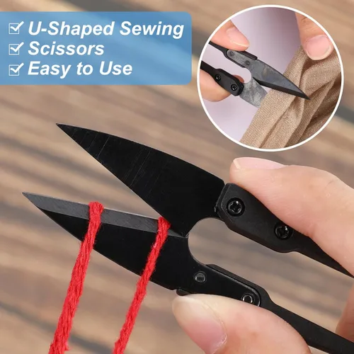 Miniatura 5 de Therwen 48 tijeras de podar bonsái de 4 pulgadas, tijeras de coser a granel, recortadoras de hojas pequeñas, tijeras de podar brotes en forma de U