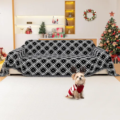 Miniatura 8 de Mantas con Rayas para Sofá, Fundas Boho para Sofá, Mantas para Sofá para Perros, Fundas Medianas para Sofá Reclinable y Silla, Fundas de Sofá