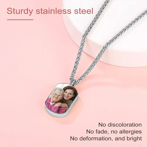 Miniatura 173 de FindChic Collares personalizados con urna para cenizas, barra vertical, gato, luna, reloj de arena, garra de perro, acero inoxidable, chapado en oro