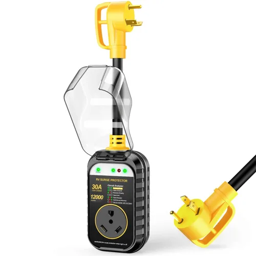 Miniatura 20 de GEARGO Protectores contra sobretensiones RV de 30 amperios, 12000 julios, analizador de circuitos de RV, protección contra sobretensiones IP68
