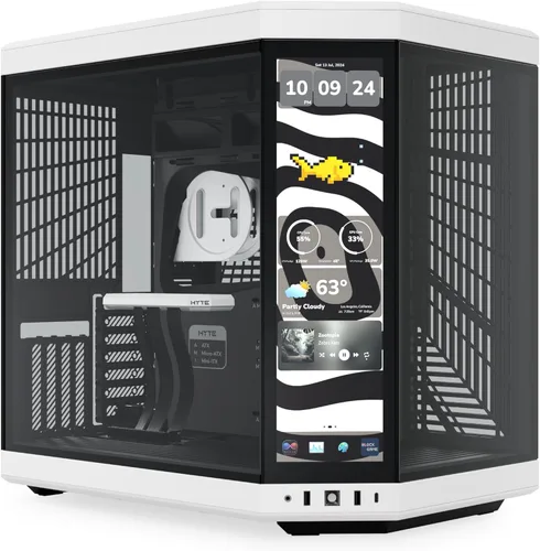 Miniatura 12 de HYTE Y70 - Caja ATX de torre intermedia Touch Infinite de doble cámara con estética moderna y pantalla táctil LCD de 2.5K integrada, color negro