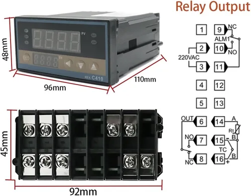 Miniatura 4 de PID Digital Intelligent Industrial Temperature Controller K Universal Input REX-C100 C400 C700 C900 Thermostat SSR Relay Output(C100 SSR)