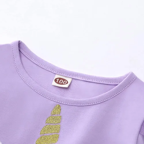 Miniatura 3 de Vestido de fiesta de cumpleaños de princesa de manga larga con estampado de unicornio, reno y arco iris, ropa de invierno y otoño