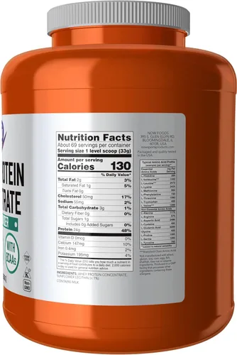 Miniatura 2 de NOW Foods Nutrición Deportiva, Concentrado de Proteína de Suero, 24 G Con BCAAs, Polvo Sin Sabor, 5 Libras
