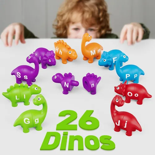 Miniatura 4 de Aizweb Juguetes de aprendizaje del alfabeto, juego de letras a juego de clasificación de colores de dinosaurios para niños pequeños, actividades
