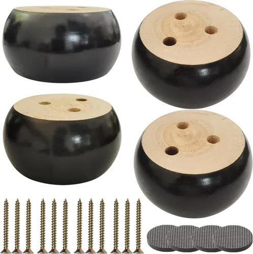 Miniatura 9 de Sofá de madera de 2 pulgadas de alto/elevador de cama con forma redonda, patas de muebles de madera, patas de sofá, patas de repuesto para sofá, Nuez