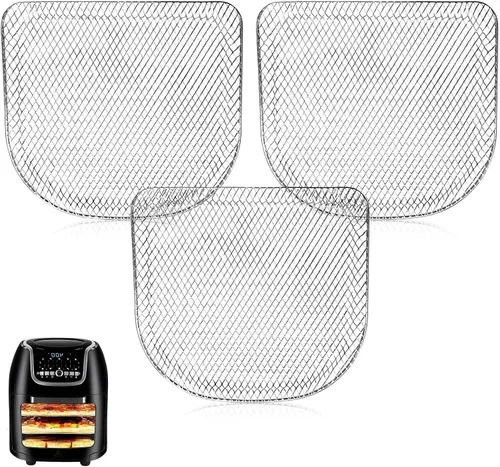 ALJ Estantes mejorados para freidora de aire PowerXL Vortex Pro de 10 cuartos de galón, freidora de aire, estilo malla, bandeja de alimentos,