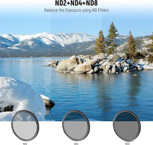 Miniatura 2 de NEEWER Paquete de filtro ND de 40,5 mm y accesorios para lentes, kit de filtros ND2 ND4 ND8 UV FLD CPL con tapa de lente