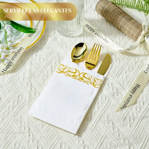 Miniatura 5 de Vplus Paquete de 200 servilletas de papel para invitados, toallas desechables de calidad premium de 3 capas, servilletas de cena desechables suaves