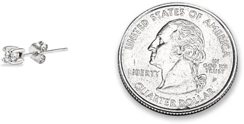 Miniatura 4 de Juego de 2 pares de pendientes de cartílago unisex, de plata de ley, 0.079in, redondos, con circonita cúbica y bolas