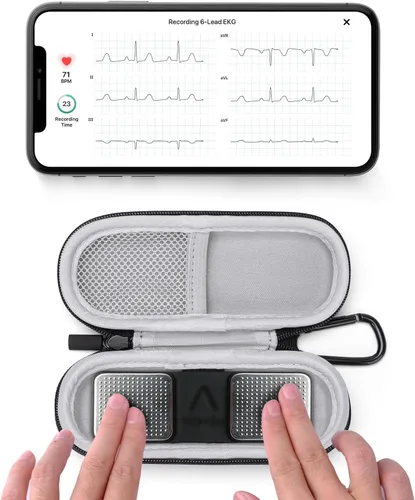 Miniatura 3 de Funda para monitor de electrocardiograma personal KardiaMobile de 1L 6L, estuche de transporte duro de viaje para AliveCor Kardia Heart Monitor