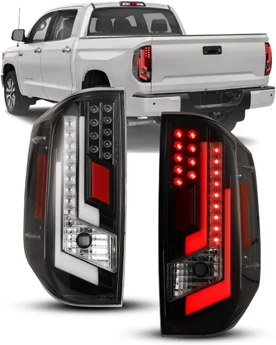Nixon Offroad Luces traseras para Toyota Tundra 2014-2021, luces traseras LED, reemplazo de montaje de 1 par (carcasa negra brillante/lente Carcasa
