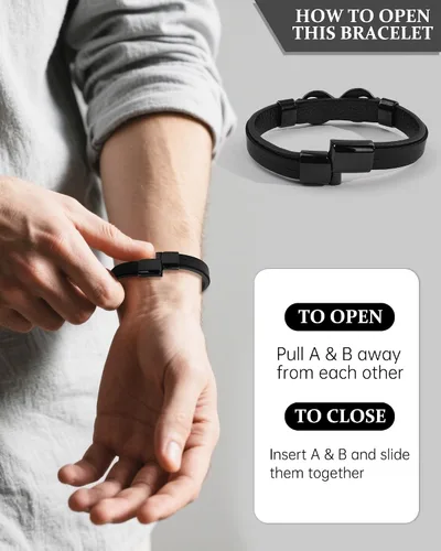 Miniatura 4 de VGWON Pulsera de Nudo Infinito para Hombres, Regalo de Navidad para Él Para Mi Hombre/Hijo/Papá Pulsera de Cuero Te Amo Pulsera para Hombres Regalo