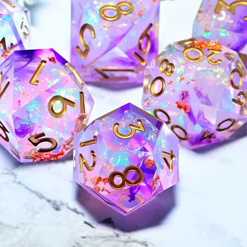 Miniatura 5 de Juego de dados de Dungeons and Dragons DND, juego de dados de resina poliédrica D&D, adecuado para juegos de rol, RPG, Pathfinder, juego de dados DND