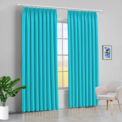 Miniatura 11 de 100% poliéster, panel de cortina de ventana de doble pellizco, con aislamiento térmico (negro, 57.9 x 72.0 in, 1 panel)