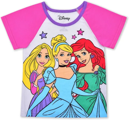 Miniatura 2 de Disney Juego de 2 camisetas de manga corta y pantalones cortos de princesa para niñas