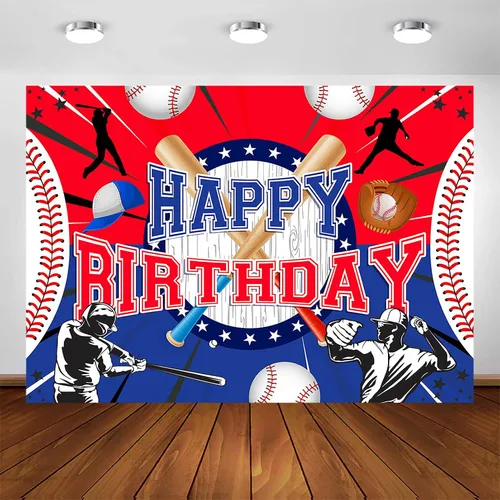 Avezano Telón de fondo para fiesta de béisbol, decoración de fiesta temática de béisbol, fiesta de cumpleaños, pancarta colgante de pared para