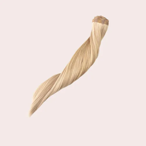 Miniatura 4 de BFB Hair Extensiones de cabello con pinzas para mujer, extensiones de cabello humano real, color rubio beige con reflejos rubios, 21 pulgadas, 10