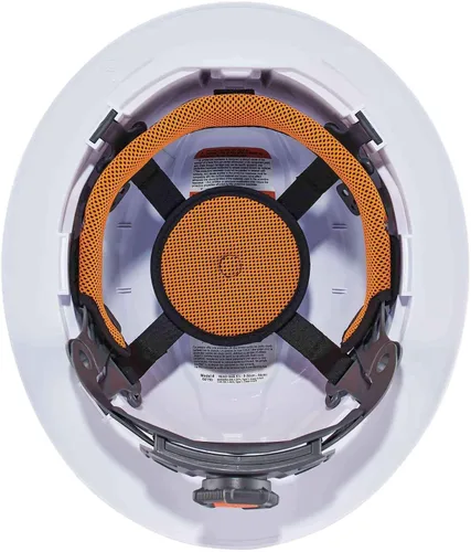 Miniatura 8 de Ergodyne Skullerz 8971 Class E - Casco duro con montura ligera, ala completa, almohadilla superior acolchada y banda para el sudor incluida, casco
