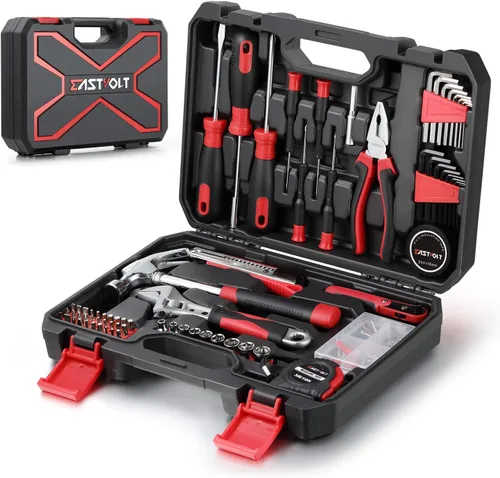 Eastvolt EVHT12801 - Juego de herramientas de reparación del hogar de 128 piezas, juego de herramientas manuales para el hogar general con caja de