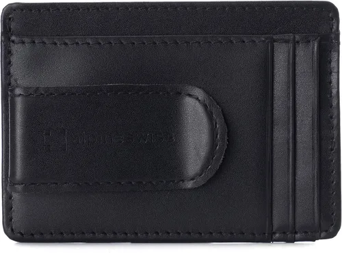 Miniatura 6 de Alpine Swiss Dermot - Cartera minimalista con clip de dinero para hombre, de piel suave, viene en caja de regalo