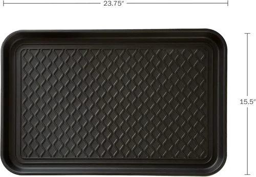 Miniatura 2 de Alfombrilla o bandeja para botas, de Stalwart, ecológica, 30 x 15 pulgadas, tamaño grande, negra, Negro