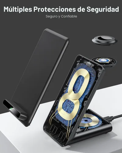 Miniatura 5 de Estación de carga inalámbrica, soporte de carga 3 en 1 hecho para Apple Watch Ultra 11 10 9 8 7 6 SE 5 4 3, cargador inalámbrico rápido hecho