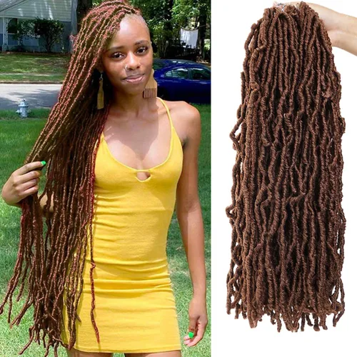 Miniatura 21 de Youngther Cabello sintético de ganchillo de 24 pulgadas, 6 unidades, 84 soportes, extensibles, cabello de ganchillo suave de diosa, cabello 1b