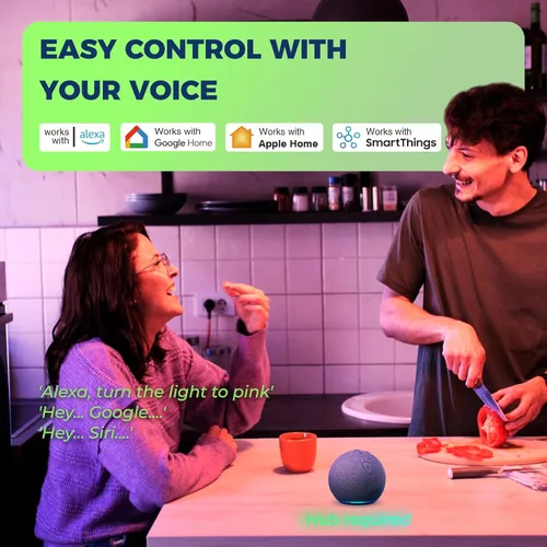 Miniatura 3 de Lightinginside - Focos inteligentes Matter compatibles con Alexa/Siri/Apple Home/Google Home/SmartThings, focos LED WiFi A19 E26 RGBCW que cambian