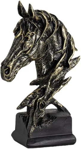 Miniatura 8 de Adorno retro de cabeza de caballo pequeña de arte creativo, adornos de estatua de resina, esculturas de estilo abstracto, decoraciones de sala