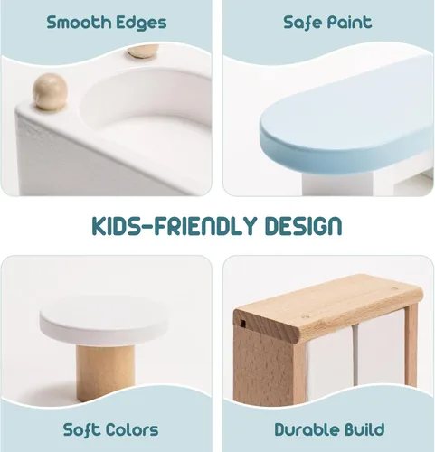 Miniatura 3 de ROBOTIME Muebles para Casa de Muñecas, Juego de Muebles de Madera para Casa de Muñecas, Set de 23 Piezas de Accesorios y Muebles para Casa