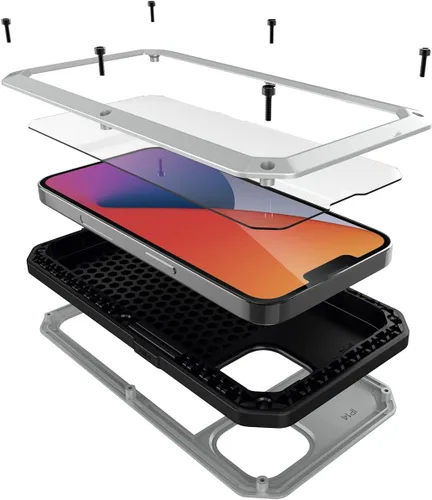 Miniatura 10 de Funda para iPhone 14, Cubierta Protectora de Cuerpo Completo 360 Resistente Heavy Duty a Prueba de Golpes Armadura Resistente Funda de Metal