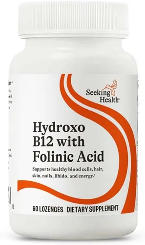 Seeking Health Hydroxo B12 con ácido folínico - Suplemento con forma no metilada de folato - Complejo de vitamina B12 para apoyo de la salud