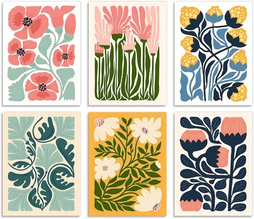 6 Pack Diamond Art Kits for Adults Flower, DIY 5D Diamond Painting Kit for Beginners Floral, Full Round Drill Gem Art Dots for Adults, Perfect for