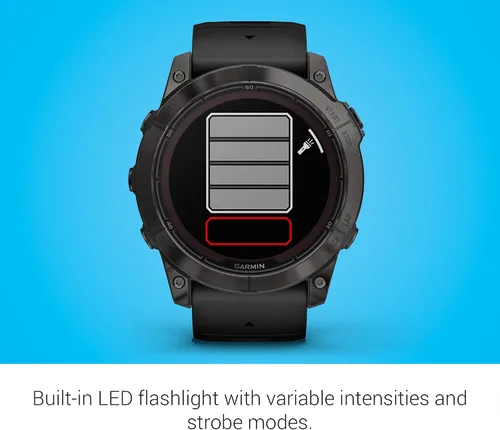 Miniatura 6 de Garmin fēnix 7X Pro Sapphire Solar, reloj inteligente GPS multideportivo, linterna integrada, capacidad de carga solar, color negro 2-Titanio DLC