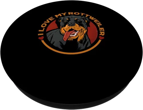 Miniatura 2 de I Love My Rottweiler Dueño de perro PopSockets PopGrip intercambiables con corazón rotativo
