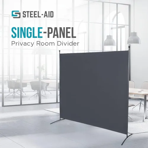 Miniatura 2 de Steel-AID - Divisor de privacidad de un solo panel – Pantalla de privacidad plegable para oficina, aula, dormitorio, habitación de los niños