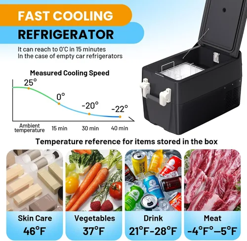 Miniatura 6 de TROPOW Refrigerador de 12 voltios, enfriador eléctrico portátil de 32QT (30L), congelador portátil de 12V/24V DC 110-240V AC, refrigerador de 12V