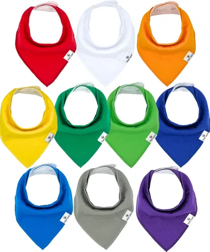 Miniatura 12 de DiaperSquad's 100% Organic Cotton Baby Drool Bibs, Super Absorbent & Adjustable Baby Bibs for Drooling and Teething Neutro